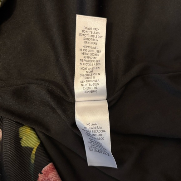 Adrianna Papell Black Vibrant Floral Sleeveless Jewl Neck Midi Tea Party Dress - Picture 4 of 7